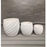 Hand Carved Fiber Clay Planter In Smooth Surface For Traditional Elegance