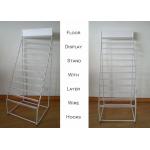 12 Tier Hooks Zipper Metal Floor Display Stands Single Side Tubular Frame for sale