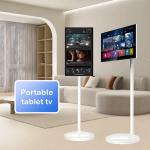 Qunmao 21.5 27 32 Inch Mobile Smart TV Touch Screen Stand Monitor Android Portable TV Tablet for sale