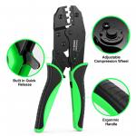 Alloy Ratcheting Wire Crimper Tool 10-20 AWG Green For Automotive