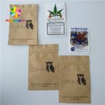 Kraft Paper Weed Bags Foil Pouch Packaging k Aluminum Foil For 1/4 Gram Powder for sale