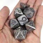 Mini Polyhedral Dice Set Metallic Brass Wear Copper Dice Sets Gaming Dice Manual for sale