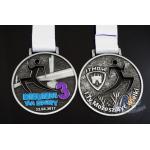 Running Marathon Riding Sports Metal Zinc Alloy Metal Award Medals Both 3D Side With Sublimated Ribbon for sale