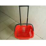 Plastic Drawer Shopping Basket With Wheels / Extendable Handle For Grocery for sale