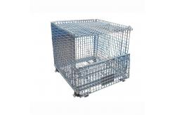 China Metal Wire Mesh Storage Cages , Stackable Collapsible Wire Mesh Containers supplier