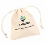 Eco Friendly Canvas Muslin Small Cotton Drawstring Bags Reusable Drawstring Makeup Pouch for sale