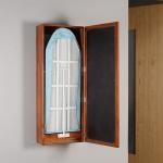 2 Hangers Teak Wood 15.5cm Depth Wall Mounted Ironing Cabinet for sale
