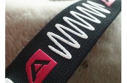 China Smooth Feel Shiny Surface Jacquard Elastic Band With Screen Printing Silicon Logo supplier