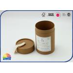 Ribbon Handle Brown Cylinder Kraft Paper Tube 4c Print for sale