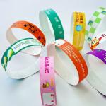 Sequential Numbering Tyvek Wristbands Waterproof Full Color Printing With Custom Logo for sale