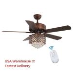 52Inch Remote Control 120V Modern Crystal Ceiling Lamp In Dining Room for sale