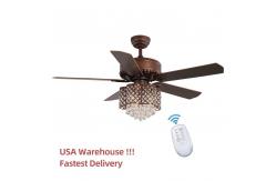 China 52Inch Remote Control 120V Modern Crystal Ceiling Lamp In Dining Room supplier