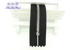 China Close End Two Way Open Ended Zip , Garments / Pants Crotch Black Metal Zipper supplier