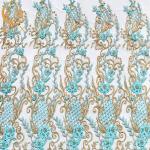 140Cm Bridal Applique Lace Fabric Dress Styles Embroidery Beaded For Wedding for sale
