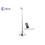 Electric Power Vehicle Mounted Telescopic Mast 12m Extended Height With Tripod