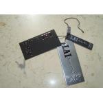 Luxury Custom Clothing Labels Hang Tags Printing Emboss Black Foil Stamping Logo for sale