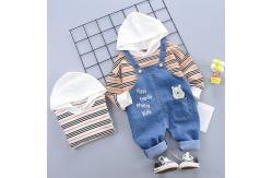 China 120cm 47.2in Childrens Denim Overalls  Two Piece Spring And Autumn Sets supplier