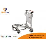 4 Wheels Durable Airport Luggage Trolley PVC Handle Material Stainless Steel for sale
