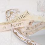 Custom Printed Grosgrain Gift Wrap Ribbon Happy Birthday Pattern 50Y Length