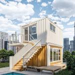 Portable Flat Pack Container House With EPS Sandwich Panel And Bending Steel Plate for sale