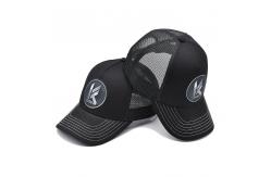 China Black Mesh 5 Panel Trucker Cap Custom Sublimation Patch Logo Mens Trucker Hats supplier