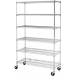 6 Tier Industrial Wire Shelving rack 72 Inch Height Strong Welded for sale