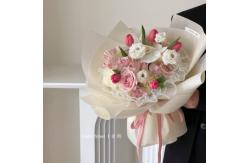 China Embossed Cream Floral Flower Wrapping Paper Waterproof Specialty Paper supplier