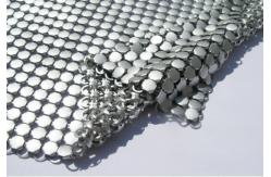 China Metallic Sequined Aluminum Mesh Shower Curtain , Mesh Drapery Fabric Soft Texture supplier