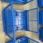 Forklift Collapsible Metal Storage Box , Stackable Metal Cage Containers Rack Bin