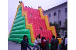 China Inflatable Amusement Park With Red And Green Rock Climbing Wall , Ladder Step supplier