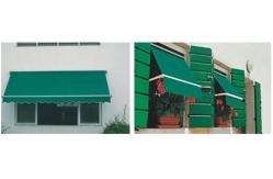 China Aluminum Retractable Window Awnings Drop Arm Remote Control Deck Awnings supplier