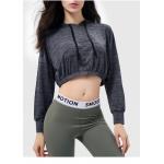 BSCI Sexy Long Sleeve Pullover Crop Top Hoodie / Cropped Pullover Sweatshirt for sale