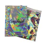 Waterproof Shiny Rainbow Metallic Aluminum Foil Bags Holographic Mailer Jewelry Pac for sale