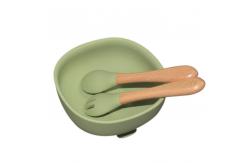 China Silicone Baby Tray Silicone Bowl Baby Customized  New Arrivals Round Shape Bpa Free  With Spoon supplier