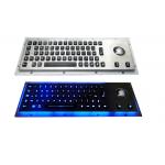 Splash Resistant Stainless Steel Keyboard 64 Illuminated Keys With Trackball / Backlit
