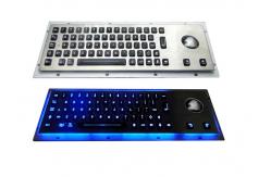 China Splash Resistant Stainless Steel Keyboard 64 Illuminated Keys With Trackball / Backlit supplier
