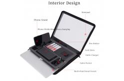 China Waterproof A4 Leather Portfolio Case , Handheld Leather File Folder With Zipper supplier