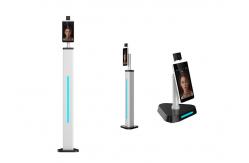 China Touch Free 8 IPS Face Recognition Thermometer Output Power DC 9V 2A supplier