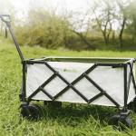 Adjustable Handle Camping Folding Wagon 4 Wheels 150 Lbs Capacity Double layer for sale
