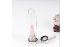 China Pure Crystal Glass Water Bottle Natural Healing For Hot / Cold Drinks supplier
