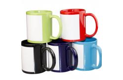 China 11oz Sublimation Ceramic Coffee Mug With White Patch Bulk Sublimation Mugs supplier