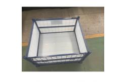China Powder Coating Foldable Collapsible Pallet Cage With Wheels And Handles supplier