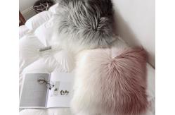 China Custom Square Shape Faux Sheepskin Throw Pillow Covers  gradient Removable Washable supplier