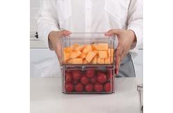 China Clear Fresh Storage Stackable Plastic Fridge Organizer With Cover supplier