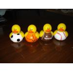 Tiny Assorted Sports Themed Rubber Ducks With Football / Baseball / Basketball Design for sale