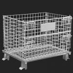 Movable Metal Storage Cage , Folding Anticorrosion Wire Mesh Container for sale