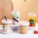 Disposable Transparent Pet Plastic Cup Custom Logo Iced Coffee Cup for sale