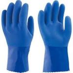 Non Powdered Oil Resistant Work Gloves Blue Color No Latex Allergy Problems for sale