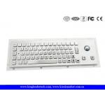 Brushed Metal Industrial Panel Mount Keyboard With 25mm Diameter Trackball for sale