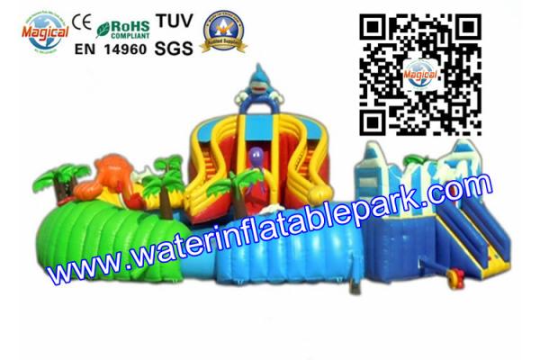 Exciting Exhibition Combo Backyard Inflatable Water Park With Big Slide Bouncer